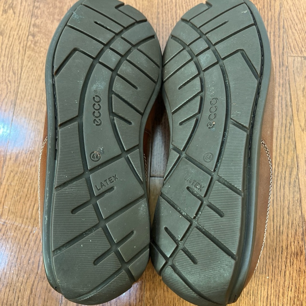 ECCO Mens Brown Leather Driving Penny Loafers Sz 44/10.5 Slip On Comfort Preppy - Picture 12 of 16